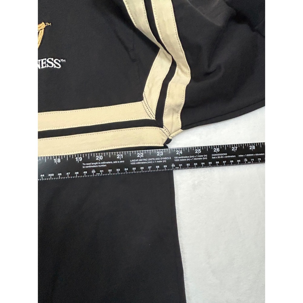 Guinness Mens Long Sleeve Rugby Shirt Black Gold Harp Logo Size L NWT - Picture 5 of 7